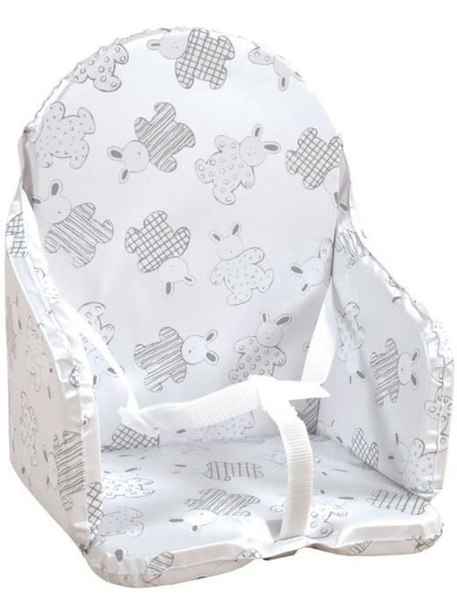 Looping coussin chaise haute bébé | pvc imperméable, sangles, fabriqué en france | lapin pyjama - Kiabi