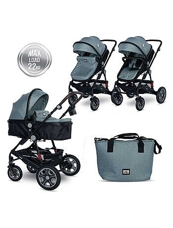 LORELLI - Poussette combinée trio 3 en 1 - siège auto 0m – nacelle – dès la naissance – jusqu’à 15kg