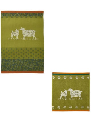 Lot 1 carré éponge et 1 torchon, MOUTON