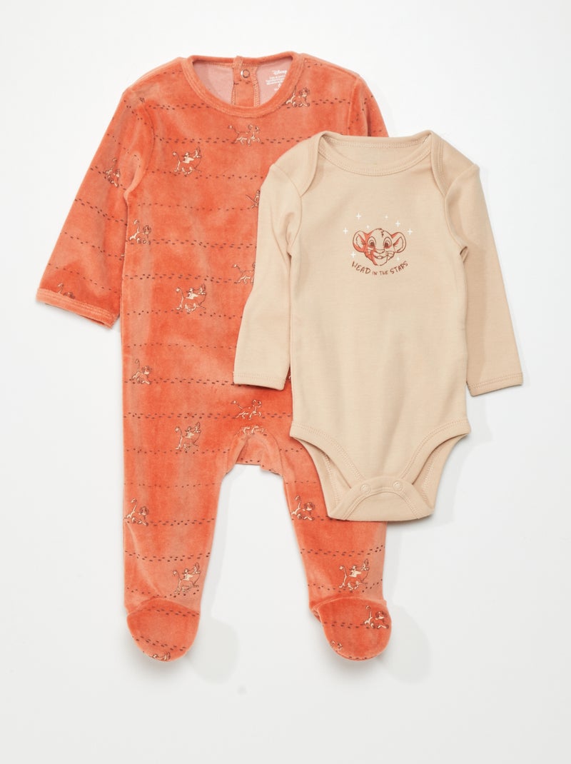 Lot 1 pyjama en velours + 1 body coton 'Simba' simba - Kiabi