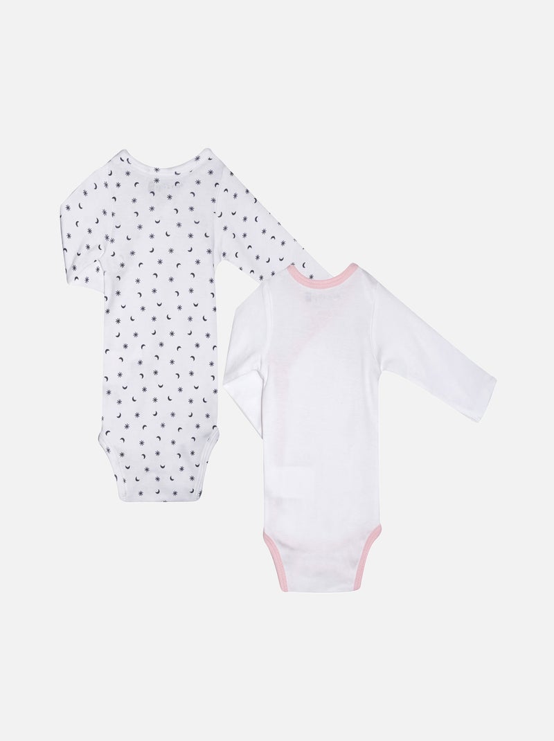 LOT 2 BODIES NAISSANCE FILLE FOCICCHIA Blanc - Kiabi