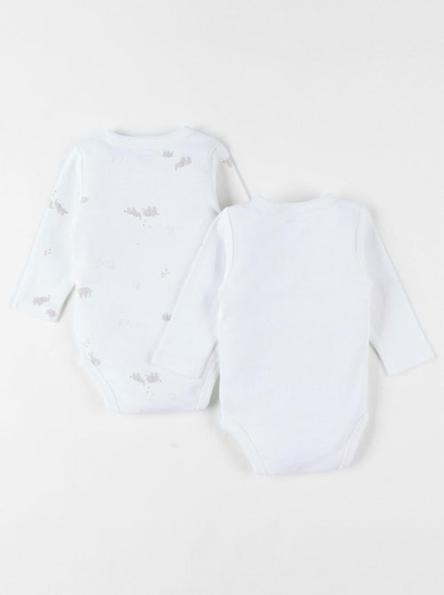 Lot 2 bodys croisés, jersey Bio Noukie's - Kiabi