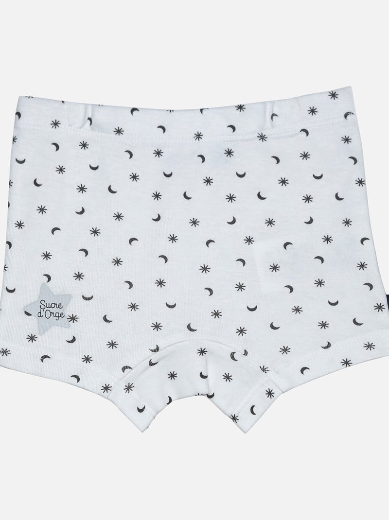 LOT 2 BOXERS GARCON FONTAINEBLEAU Blanc Bleu - Kiabi