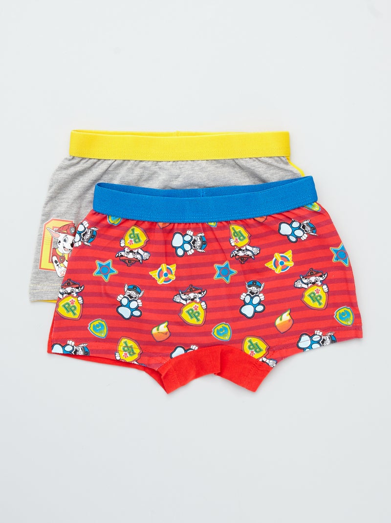 Lot 2 boxers 'Pat' Patrouille' gris/rouge - Kiabi