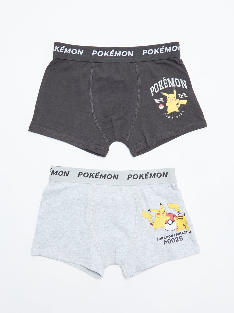 Lot 2 boxers 'Pokémon' Gris - Kiabi