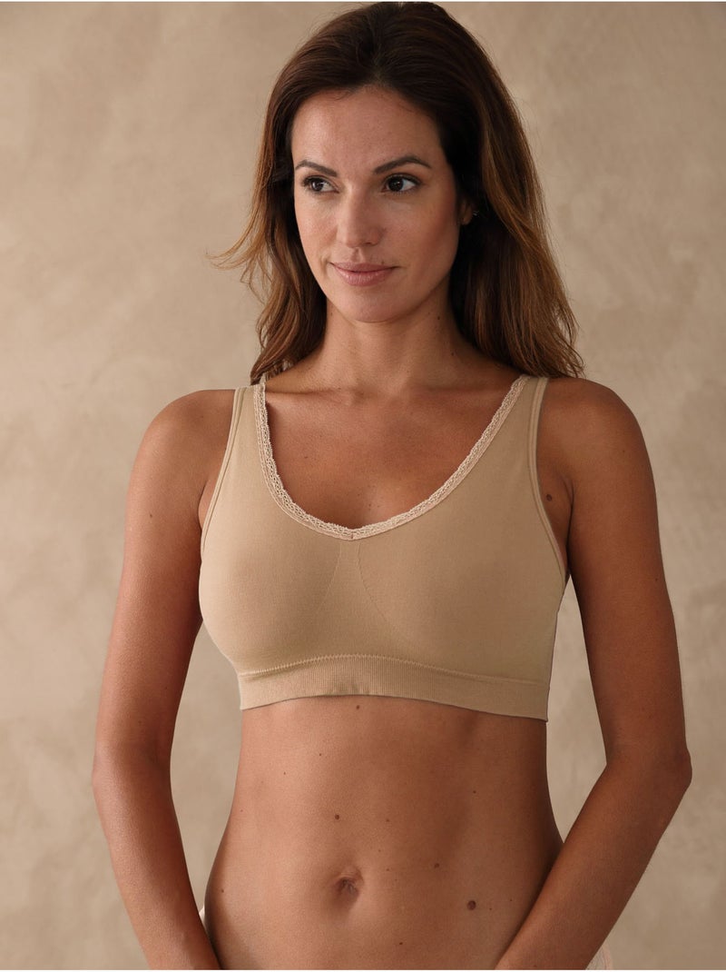 Lot 2 brassières + 1 gratuite dentelle - DAXON Noir Noir - Kiabi