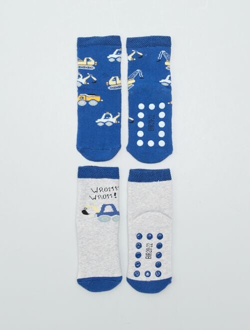 Lot 2 paires de chaussettes antidérapantes 'Puma' - bleu - Kiabi - 4.80€
