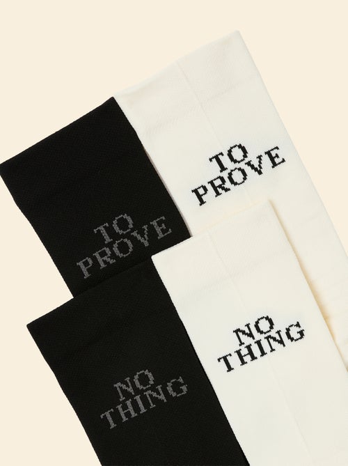 Lot 2 chaussettes avec inscription - (ekstract) - Kiabi