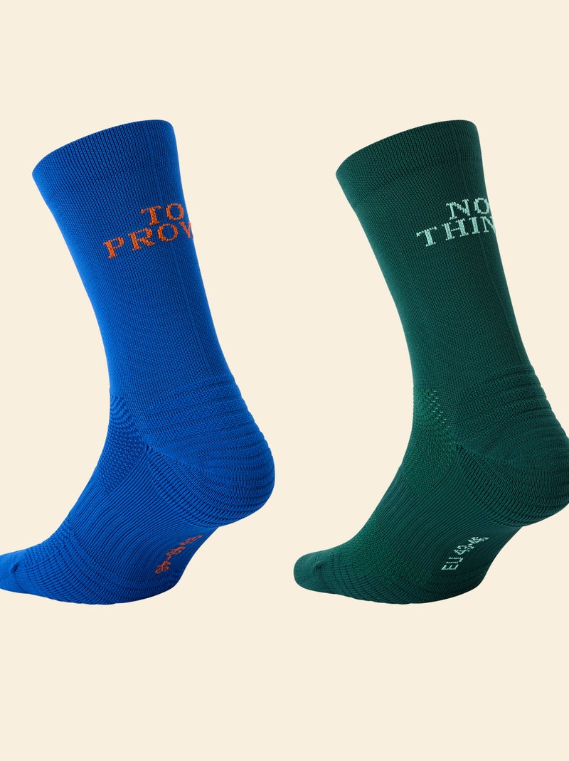 Lot 2 chaussettes avec inscription - (ekstract) Vert - Kiabi