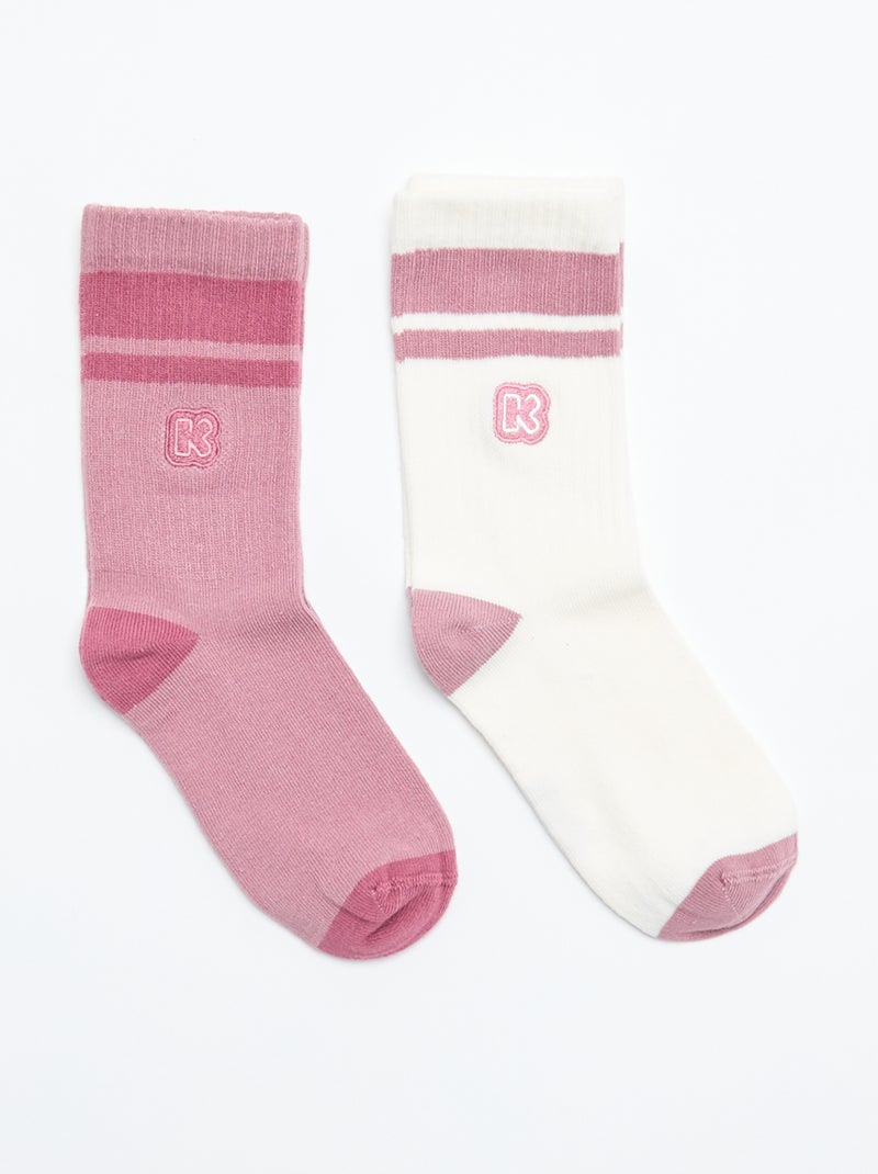Lot 2 chaussettes mi-hautes - Ze Marker Rose - Kiabi