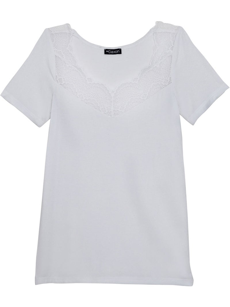 Lot 2 chemises de corps manches courtes - DAXON Blanc Vert clair - Kiabi