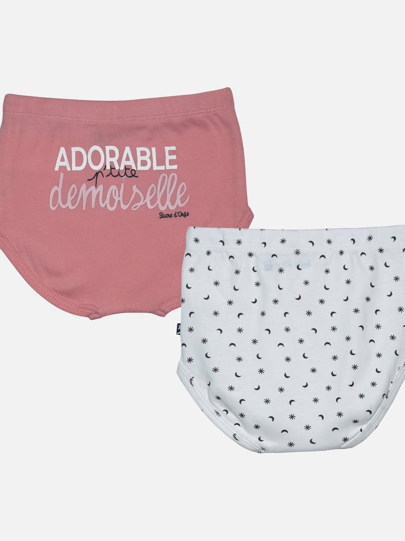 LOT 2 CULOTTES FILLE FONTAN Blanc Rose - Kiabi