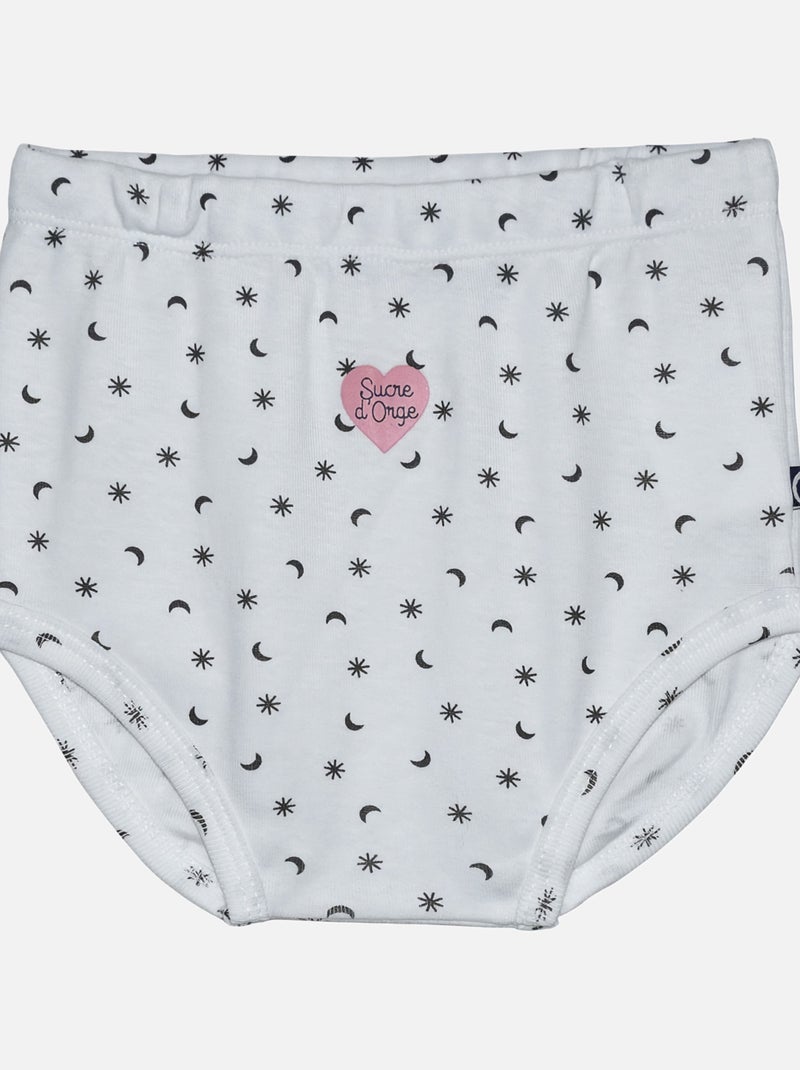 LOT 2 CULOTTES FILLE FONTAN Blanc Rose - Kiabi