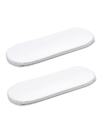 Lot 2 Draps Housse 2 Alèses 30x80cm pour Couffin, Nacelle - Coton Bio