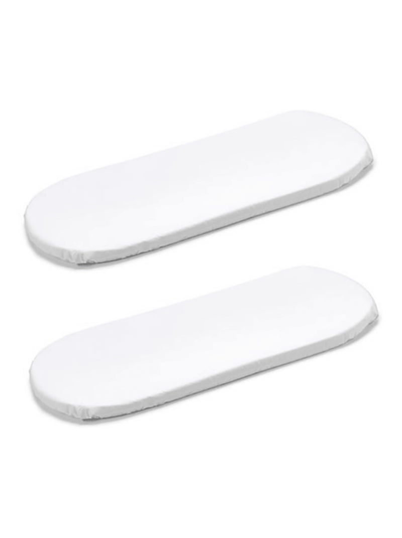 Lot 2 Draps Housse 2 Alèses 30x80cm pour Couffin, Nacelle - Coton Bio Blanc - Kiabi