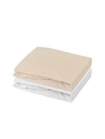 Lot 2 draps-housses extensibles coton pour lit bébé
