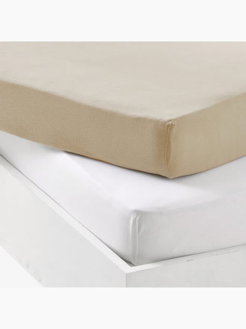 Lot 2 draps-housses extensibles coton pour lit bébé - Kiabi