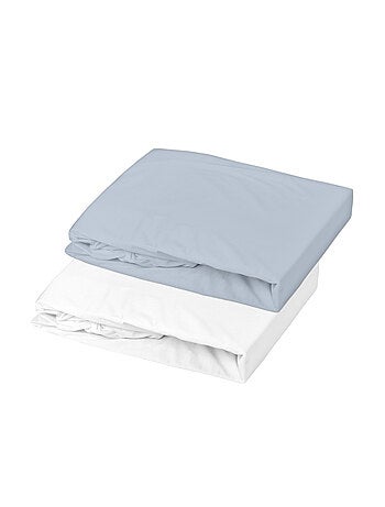Lot 2 draps-housses extensibles coton pour lit bébé