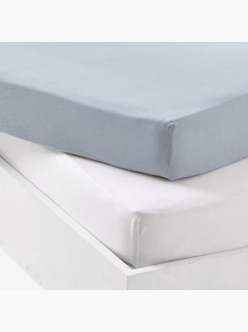Lot 2 draps-housses extensibles coton pour lit bébé - Kiabi Lot 2 draps-housses extensibles coton pour lit bébé - Kiabi