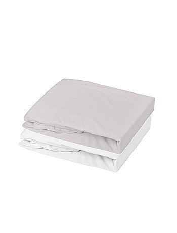 Lot 2 draps-housses extensibles coton pour lit bébé