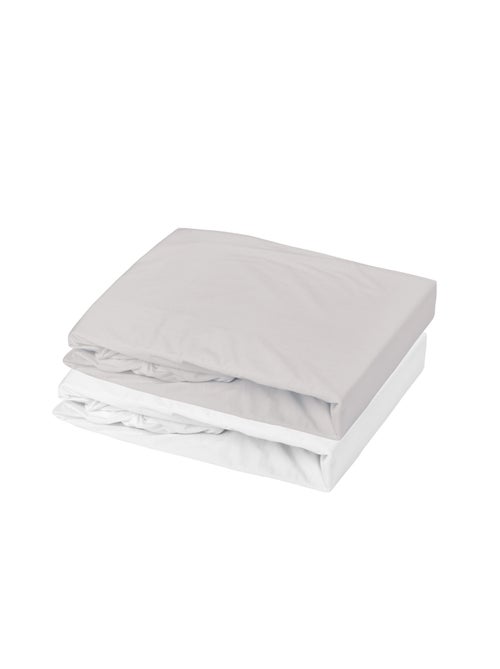 Lot 2 draps-housses extensibles coton pour lit bébé - Kiabi Lot 2 draps-housses extensibles coton pour lit bébé - Kiabi