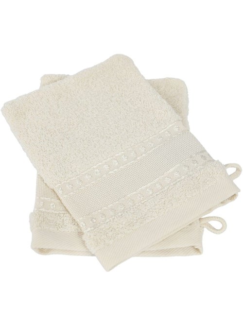 Lot 2 gants de toilette à broder éponge toile Aïda - Kiabi