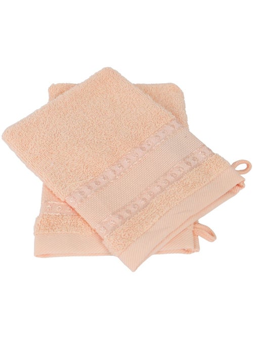Lot 2 gants de toilette à broder éponge toile Aïda - Kiabi