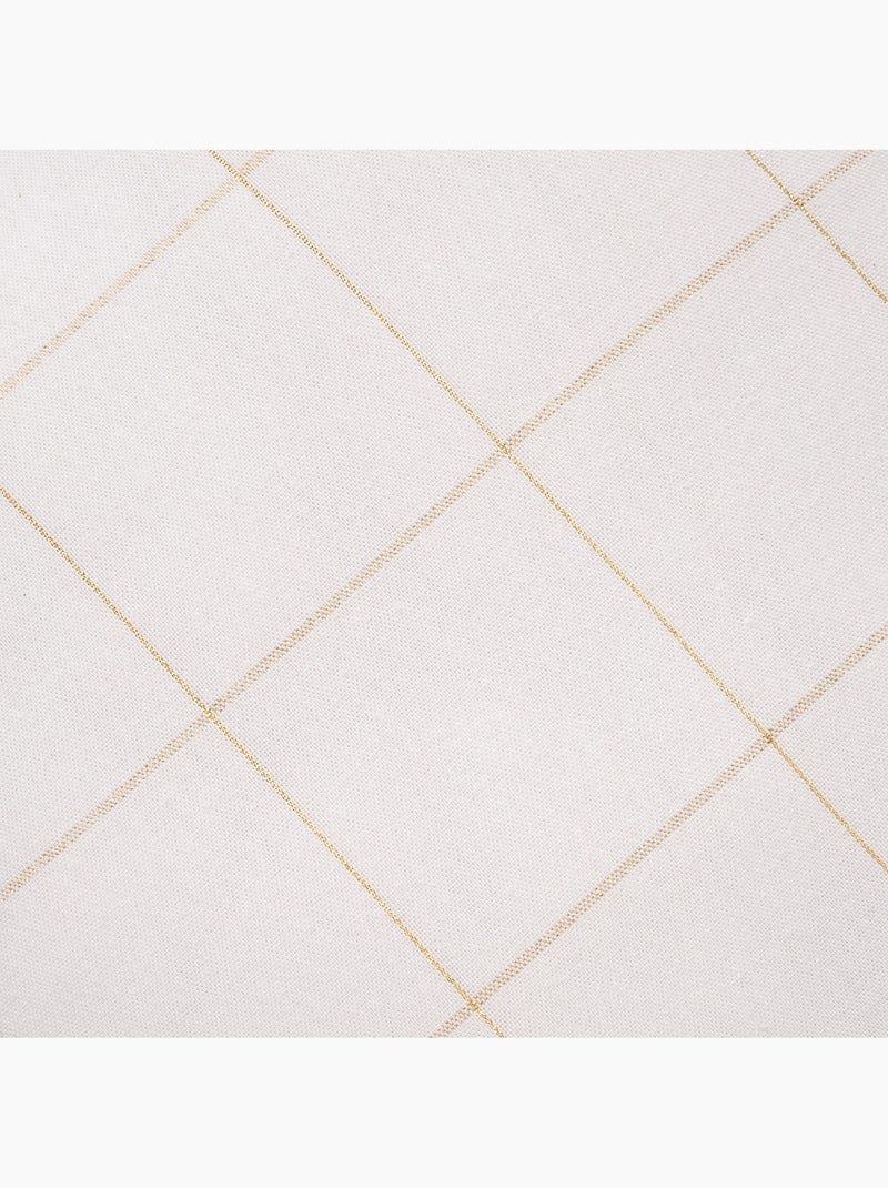 Lot 2 housses de coussin noël à carreaux, fil doré, coton - gamusi. Blanc - Kiabi