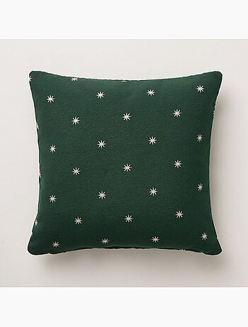 Lot 2 housses de coussin noël étoiles, fil doré, coton - gamusi.