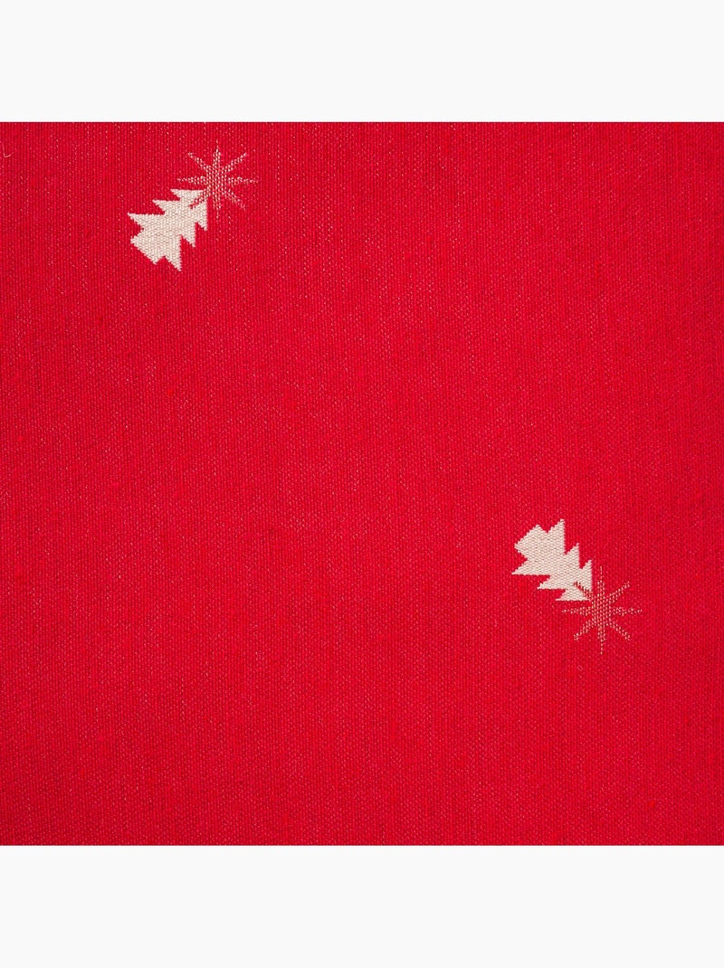 Lot 2 housses de coussin noël sapins, fil doré, coton - gamusi. Rouge - Kiabi
