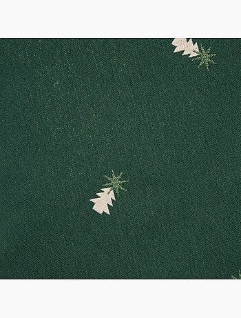 Lot 2 housses de coussin noël sapins, fil doré, coton - gamusi.
