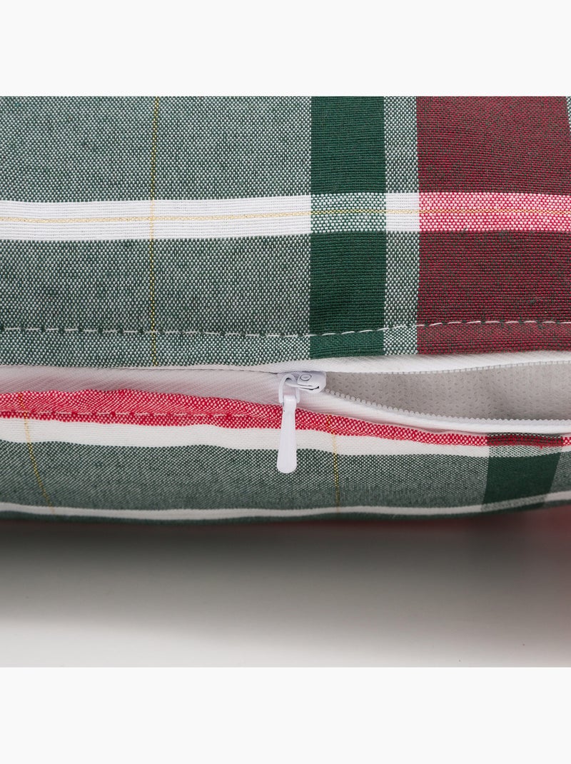 Lot 2 housses de coussin noël tartan, fil doré, coton - gamusi. Multicolore - Kiabi