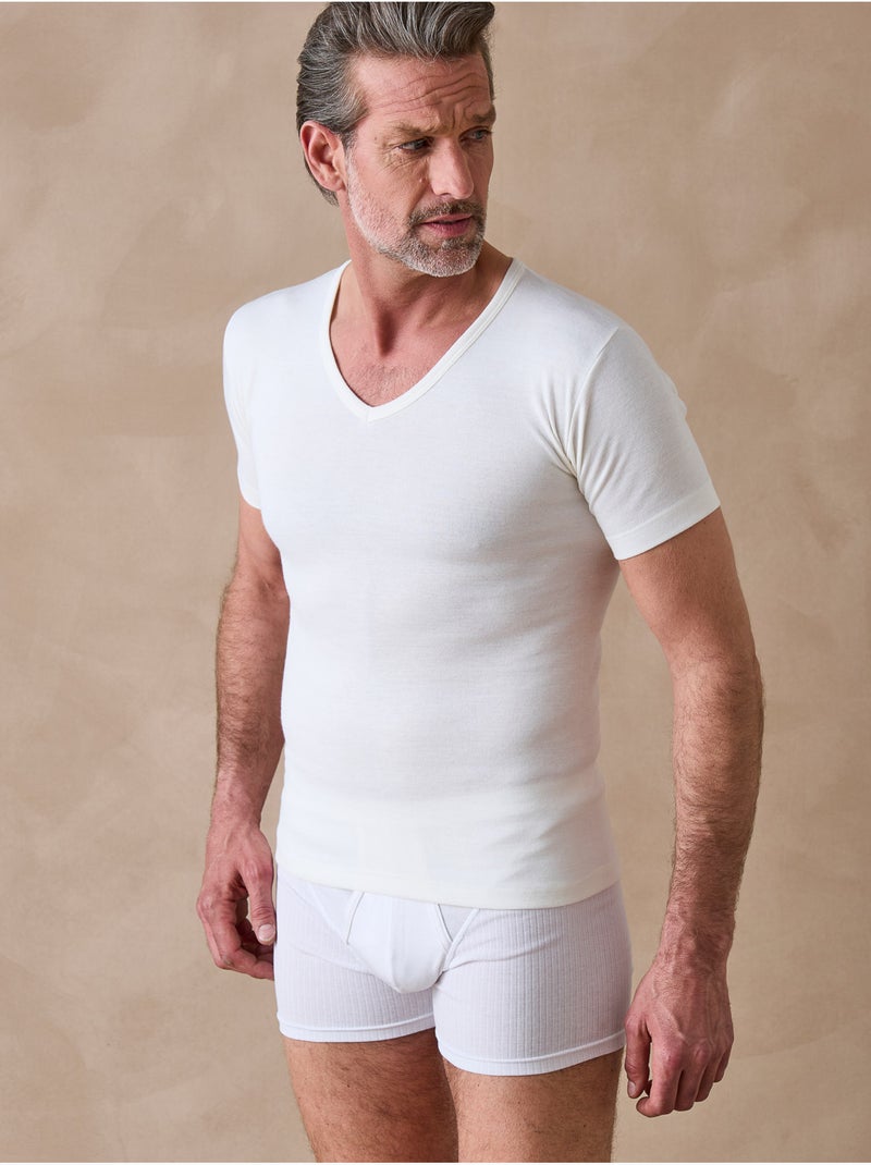 Lot 2 maillots de corps double face - DAXON Blanc Blanc - Kiabi