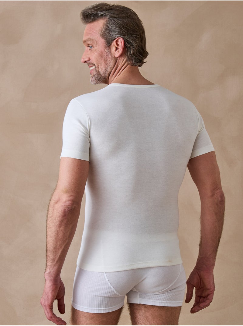 Lot 2 maillots de corps double face - DAXON Blanc Blanc - Kiabi