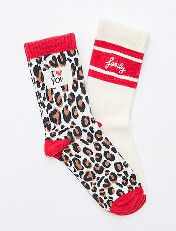Lot 2 paires de chaussettes 'Agathe Sorlet x Kiabi' - Saint-Valentin