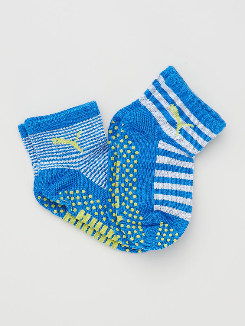 Lot de 2 paires de chaussettes antidérapante - bleu - Kiabi - 5.00€