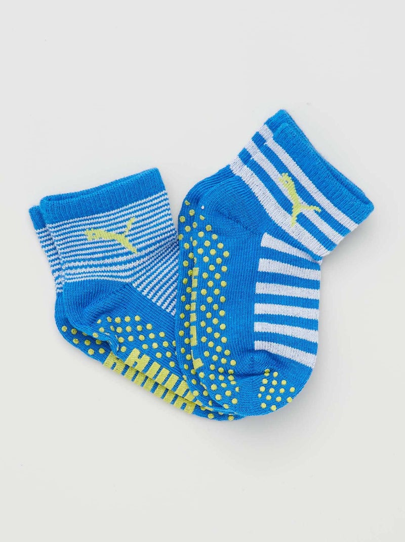 Lot 2 paires de chaussettes antidérapantes 'Puma' bleu - Kiabi