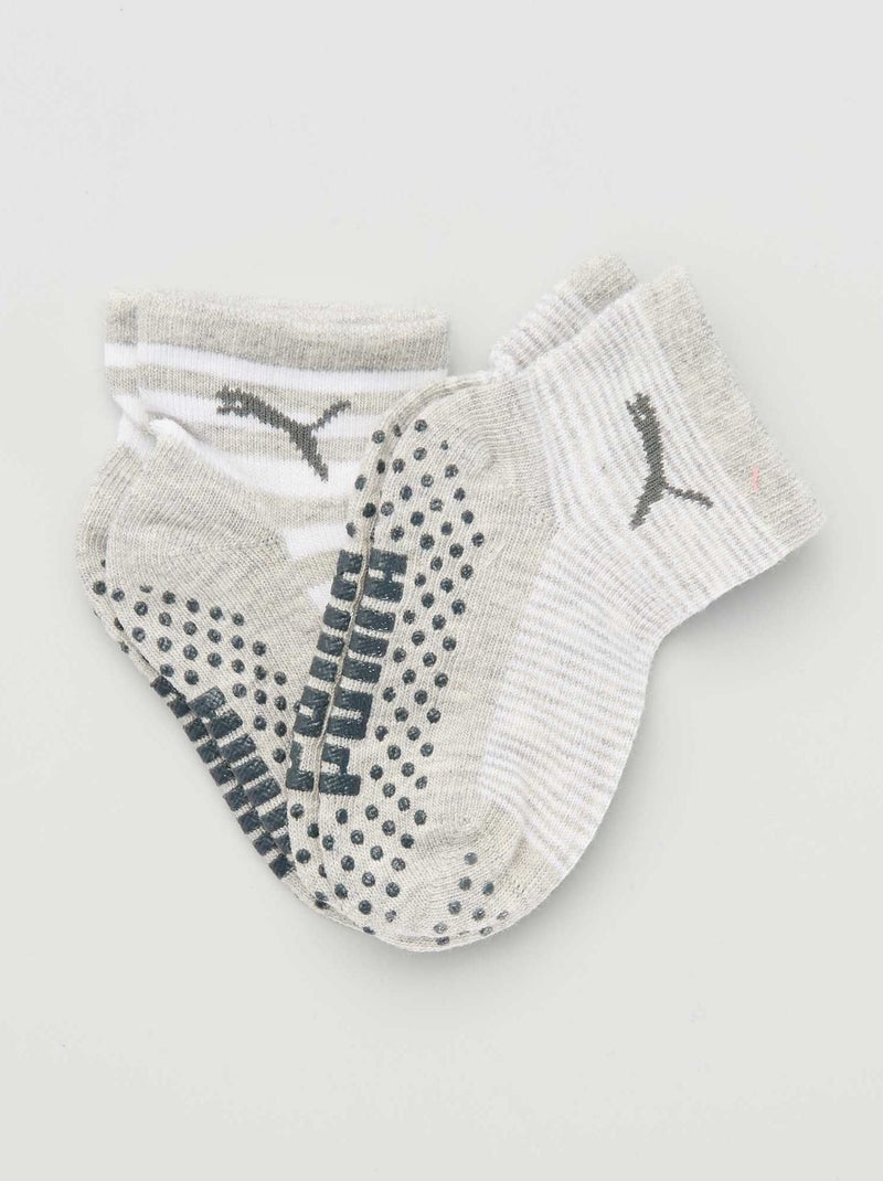 Lot 2 paires de chaussettes antidérapantes 'Puma' gris - Kiabi