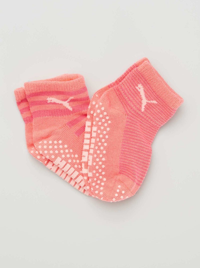 Lot 2 paires de chaussettes antidérapantes 'Puma' rose - Kiabi