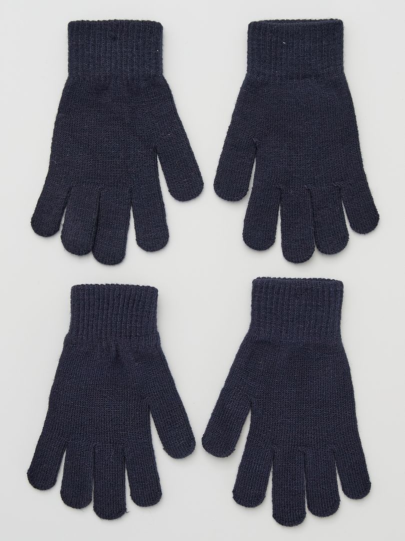Lot 2 paires de gants bleu - Kiabi