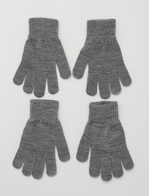 Lot 2 paires de gants                                                     gris 
