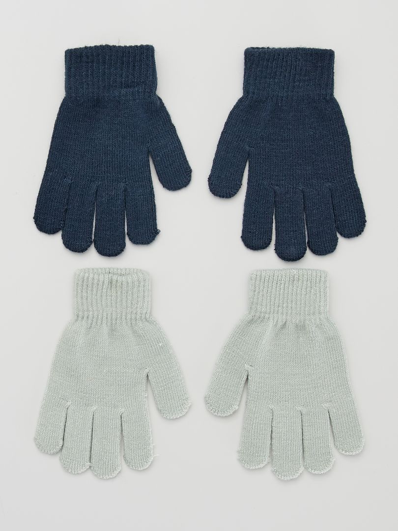 Lot 2 paires de gants marine/gris - Kiabi