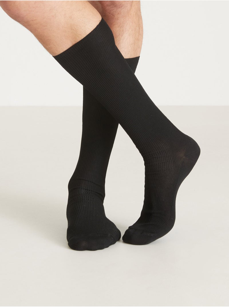 Lot 2 paires de mi-bas pieds sensibles - DAXON Noir Noir - Kiabi