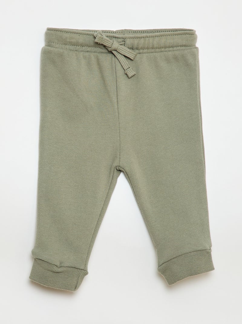 Lot 2 pantalons jogging en french terry Vert/gris - Kiabi