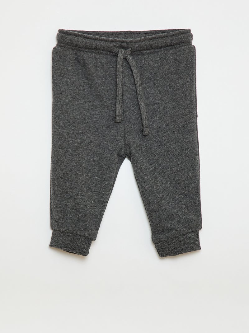 Lot 2 pantalons jogging en french terry Vert/gris - Kiabi