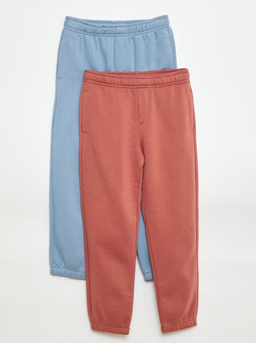 Lot 2 pantalons joggings en molleton - Kiabi Lot 2 pantalons joggings en molleton - Kiabi