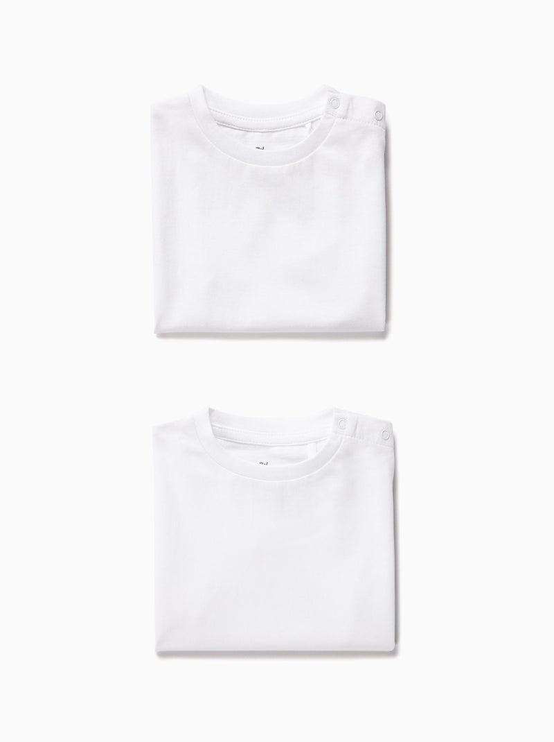 Lot 2 T-shirts bébé Blanc - Kiabi