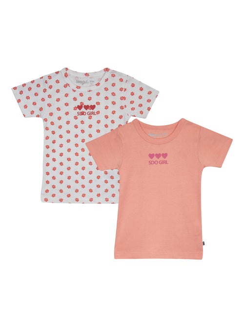 LOT 2 T-SHIRTS MAILLOTS DE CORPS FILLE FICAJA - Kiabi
