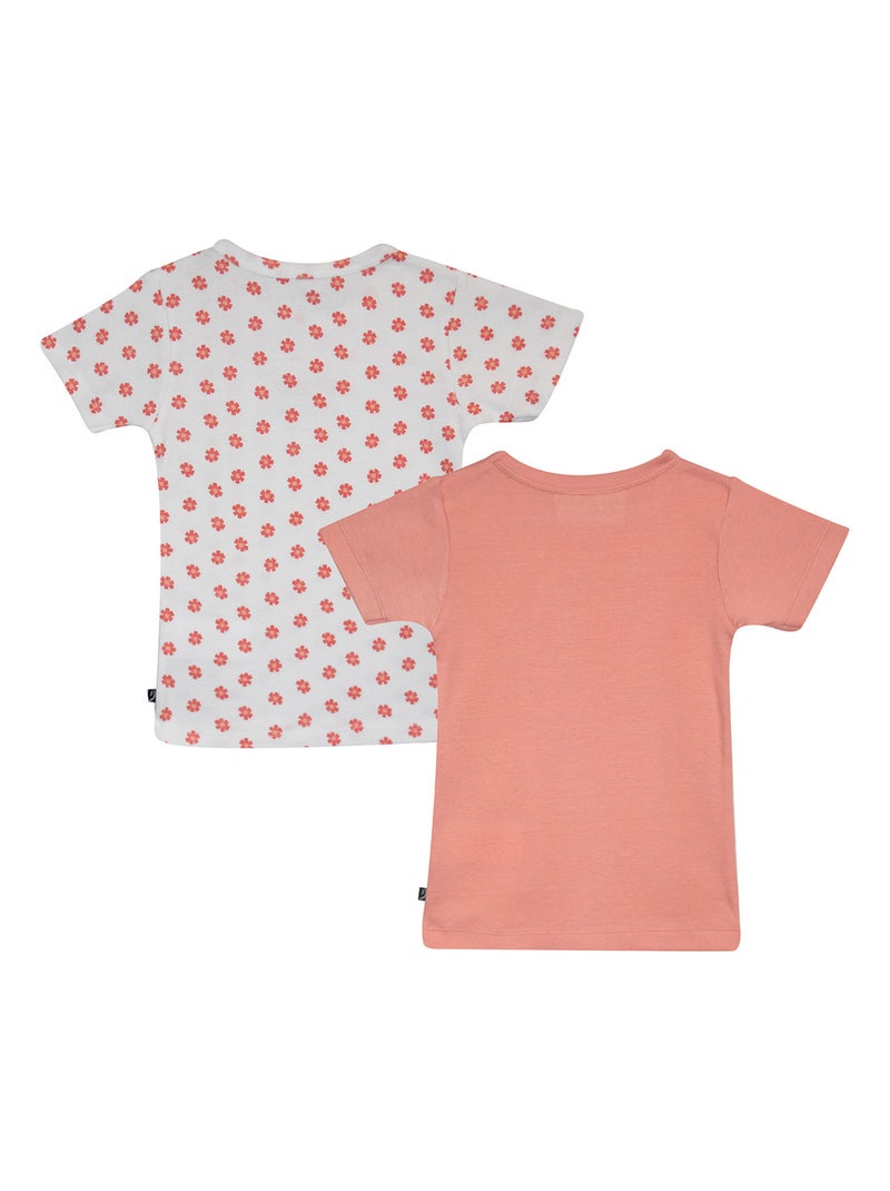 LOT 2 T-SHIRTS MAILLOTS DE CORPS FILLE FICAJA Rose - Kiabi