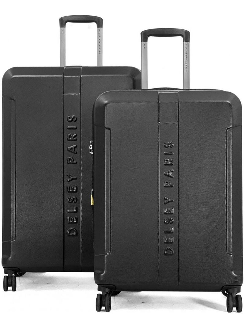 Lot 2 valises rigides extensibles Départ 65cm et 75cm ABS Noir - Kiabi